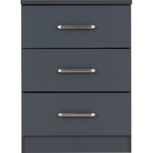 Dakota 3 Drawer Bedside DG