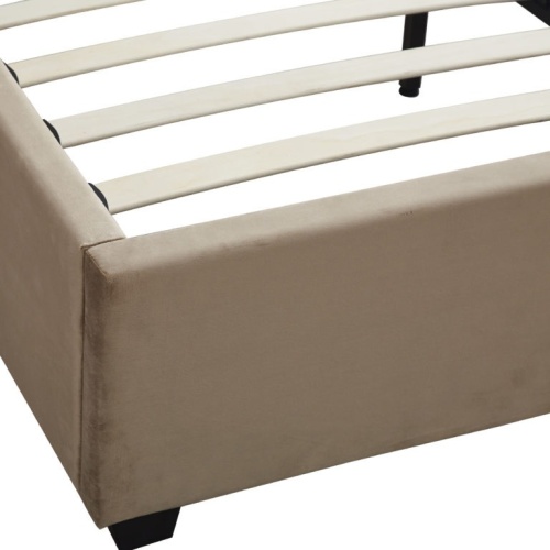 Madison 4'6 Bed Fawn Velvet Fabric