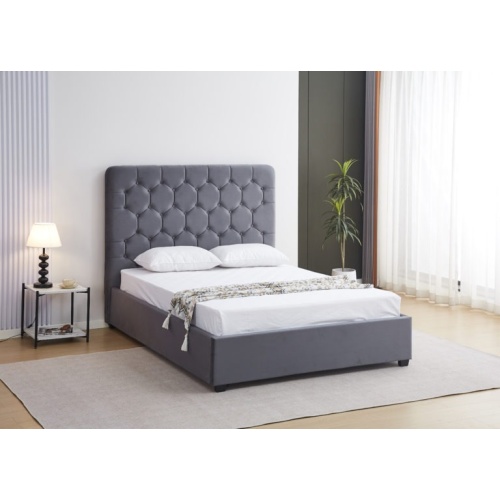 Madison 4'6 Bed Grey Velvet Fabric