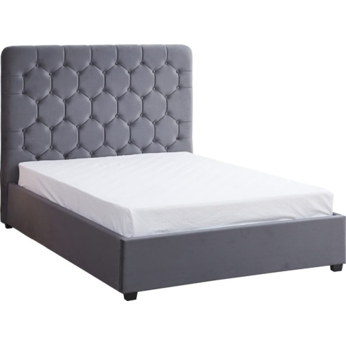 Madison 4'6 Bed Grey Velvet Fabric